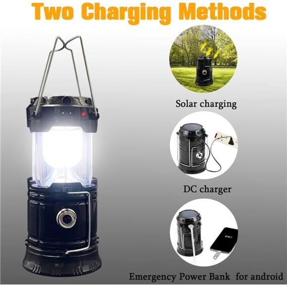 Collapsible Portable LED Camping Lantern Lightweight Waterproof Solar USB - Picture 6 of 12